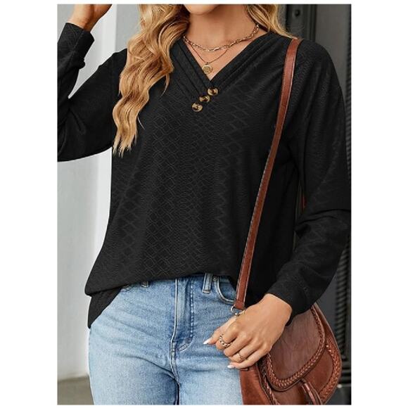 YATHON Women's Tops Dressy Casual Fall Long Sleeve Fashion Ladies Loose Fit - Picture 3 of 6